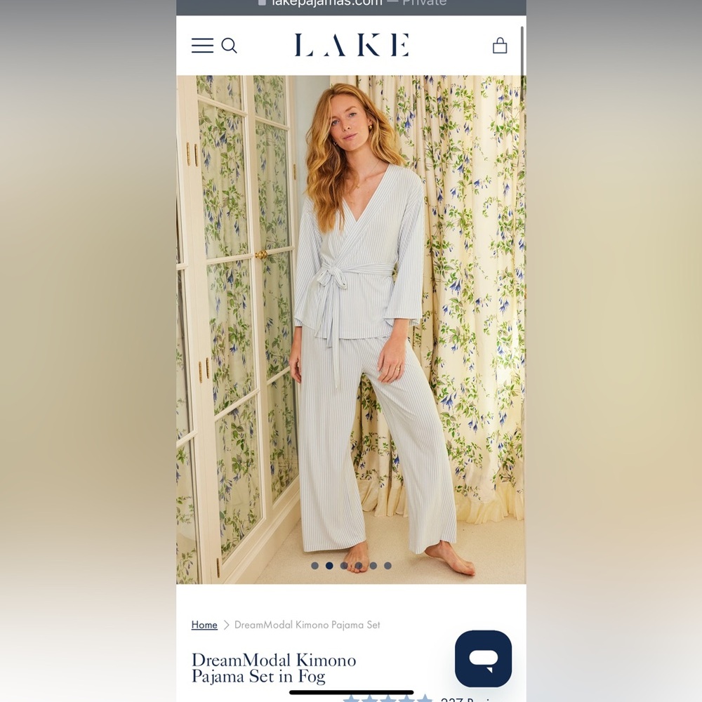 Lake pajamas DreamModal kimono set in fog